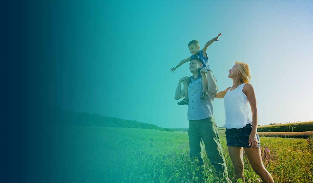 Happy family enjoying the outdoors