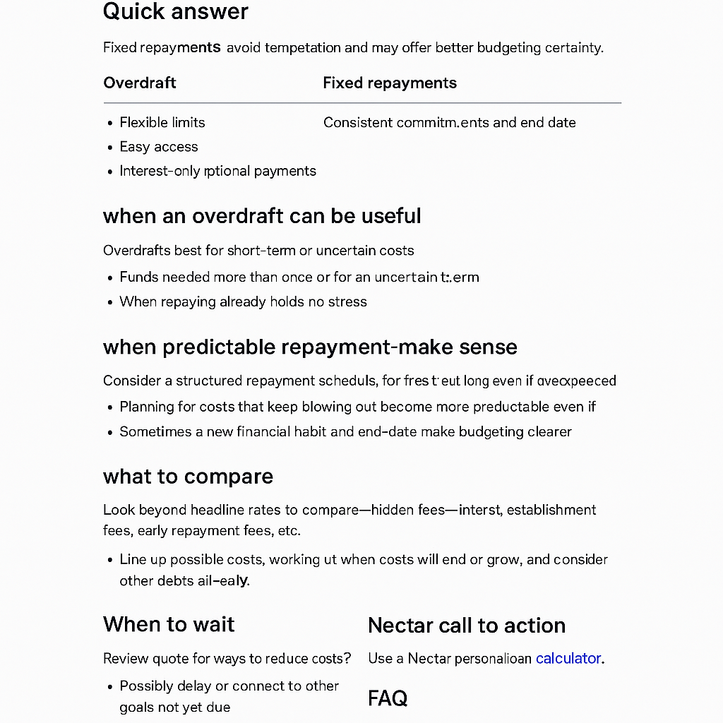 Fixed Repayments vs Overdraft: The Smart Choice for Irregular Expenses in New Zealand
