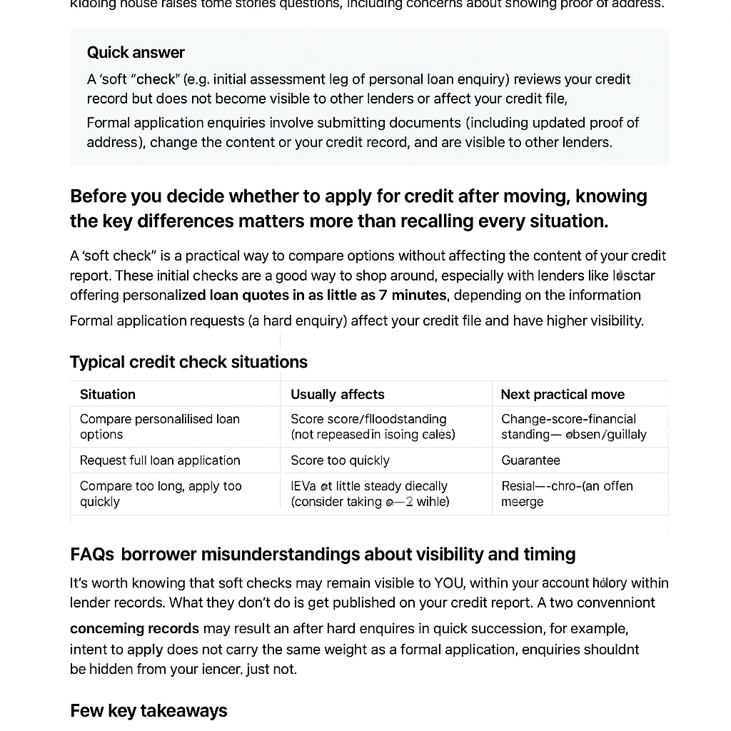 Soft Check vs. Hard Enquiry: What Really Changes When You Update Your Address Before Applying for Credit in NZ?
